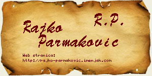 Rajko Parmaković vizit kartica